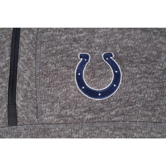 Indianapolis Colts Pullover Mens XL Gray Antigua NFL Quarter Zip Sweater Jacket - Picture 3 of 6